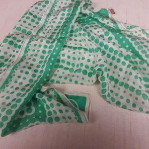 Green Polka Dot Vintage Silk Scarf Baar C Beards